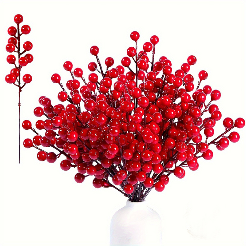 Florist Supply Bulk - 5/10/20 Stück Künstliche Rote Beerenzweige Weihnachtsdekoration