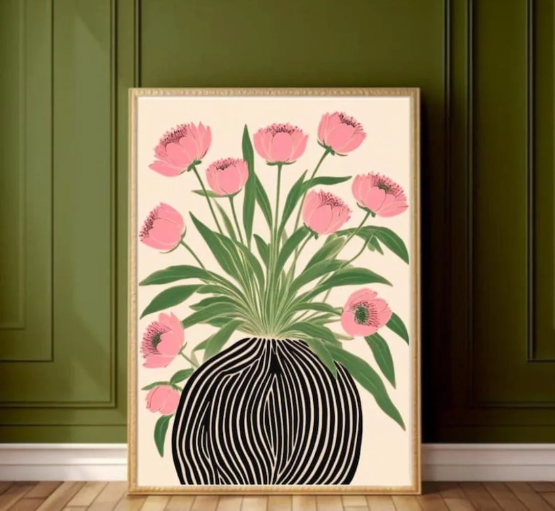 Ein rahmenloses Blumenposter,  – Florist Supply Vases Bewertung und Preis